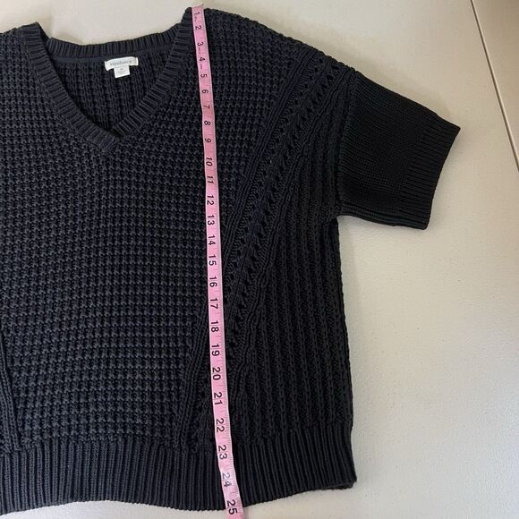 Sundance Short Sleeve‎ Sweater Womens M Black Chunky Knit My Everyday Boho - Picture 5 of 11